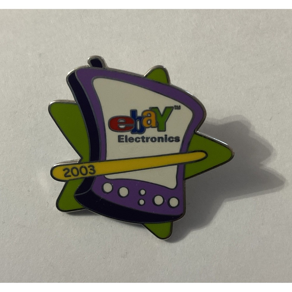 Ebay Live 2003 Electronics Vintage Enamel Lapel Pin Purple Green Tech Promo